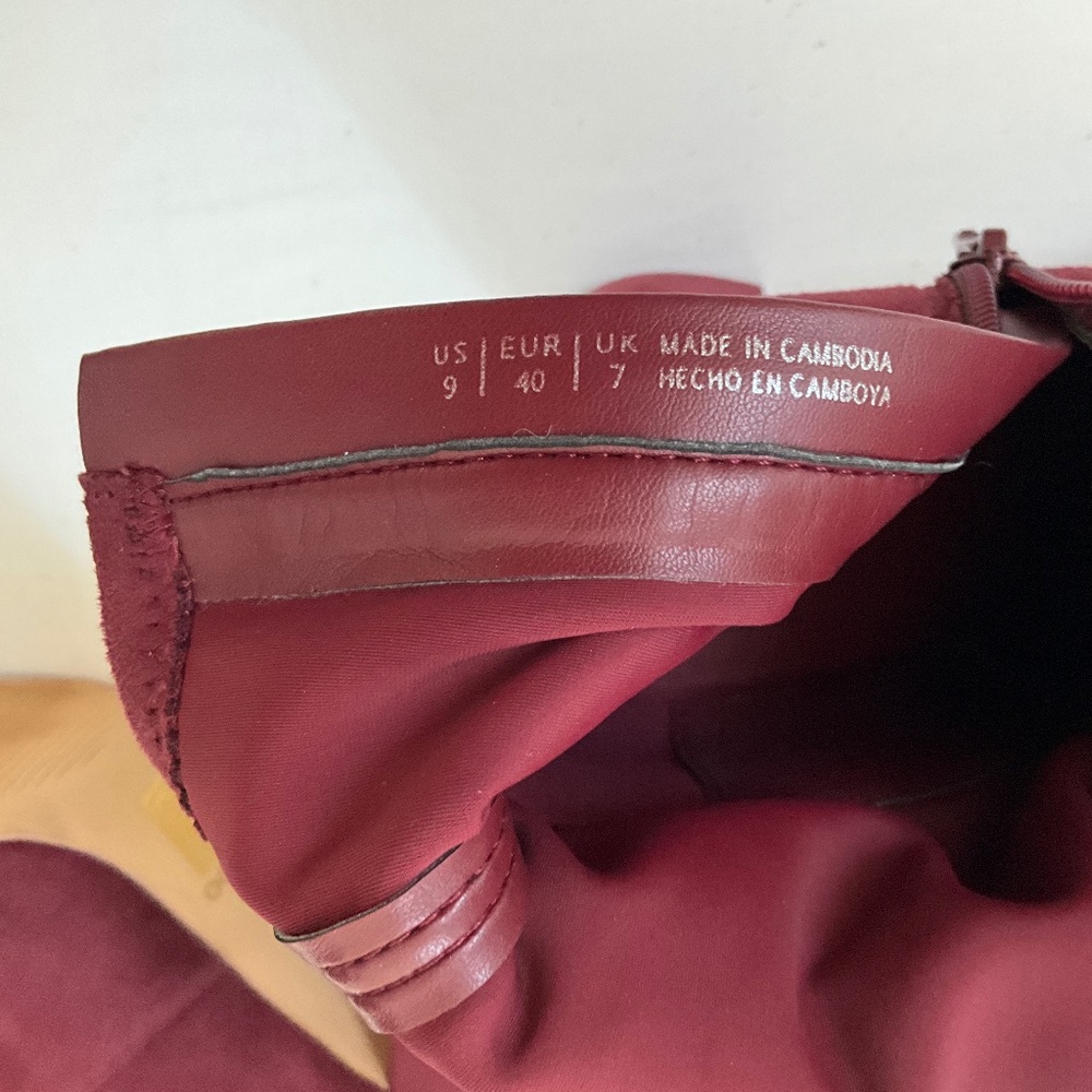 ALDO Sock Booties Ankle Boots Burgundy Size 9 - Picture 9 of 10